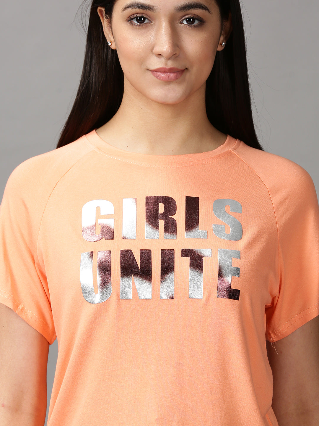 Women's Orange Solid Top