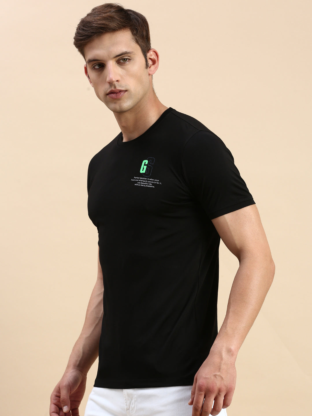 Men Black Printed T Shirt