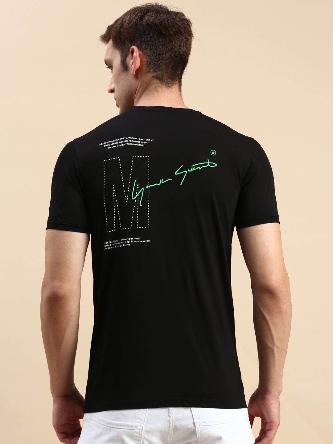 Men Black Printed T Shirt