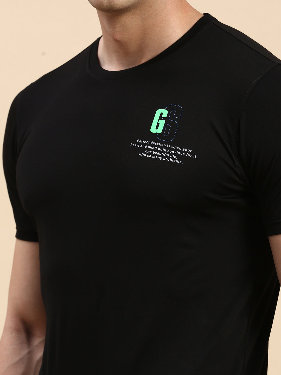 Men Black Printed T Shirt