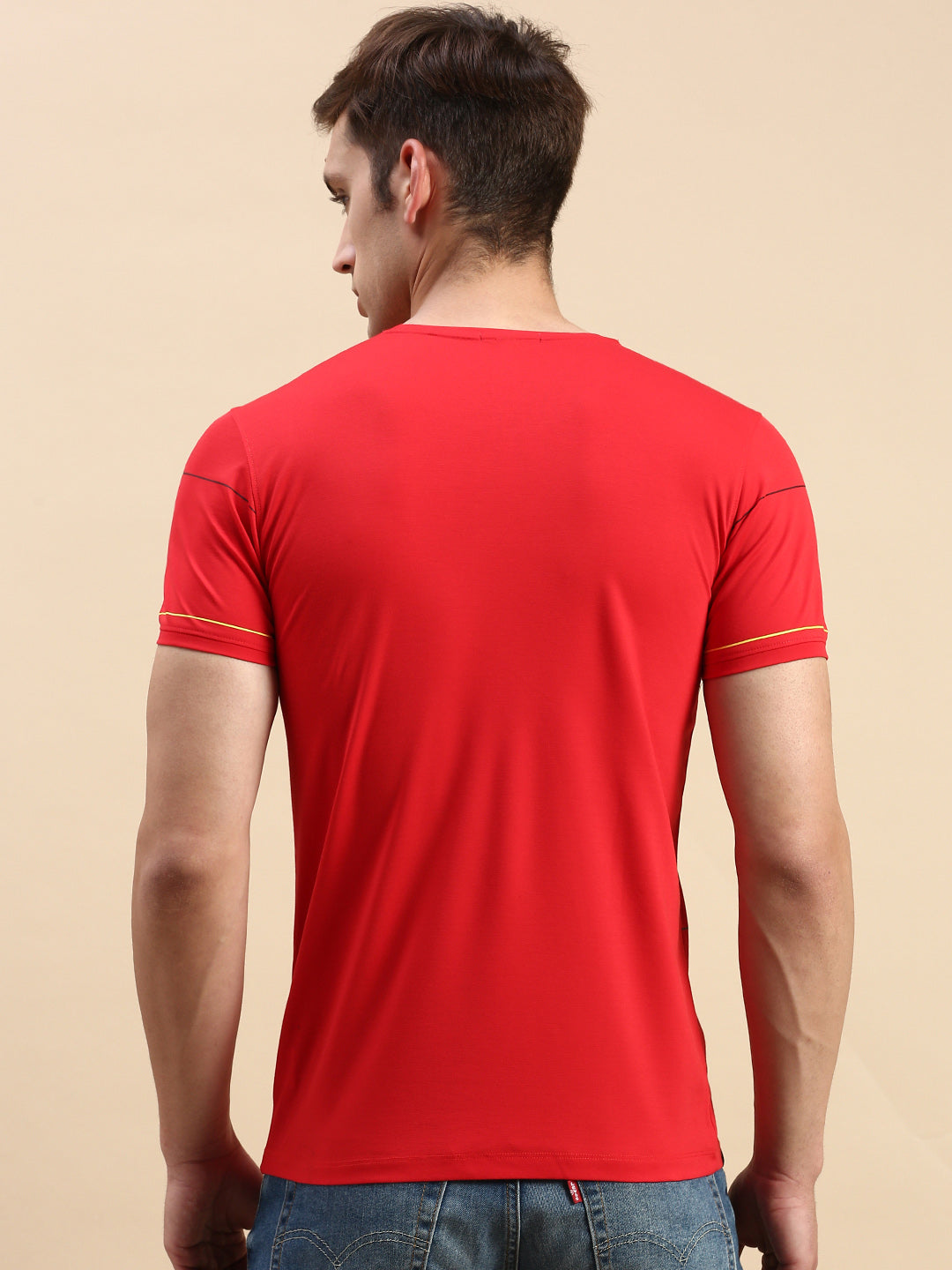 Men Red Printed T Shirt