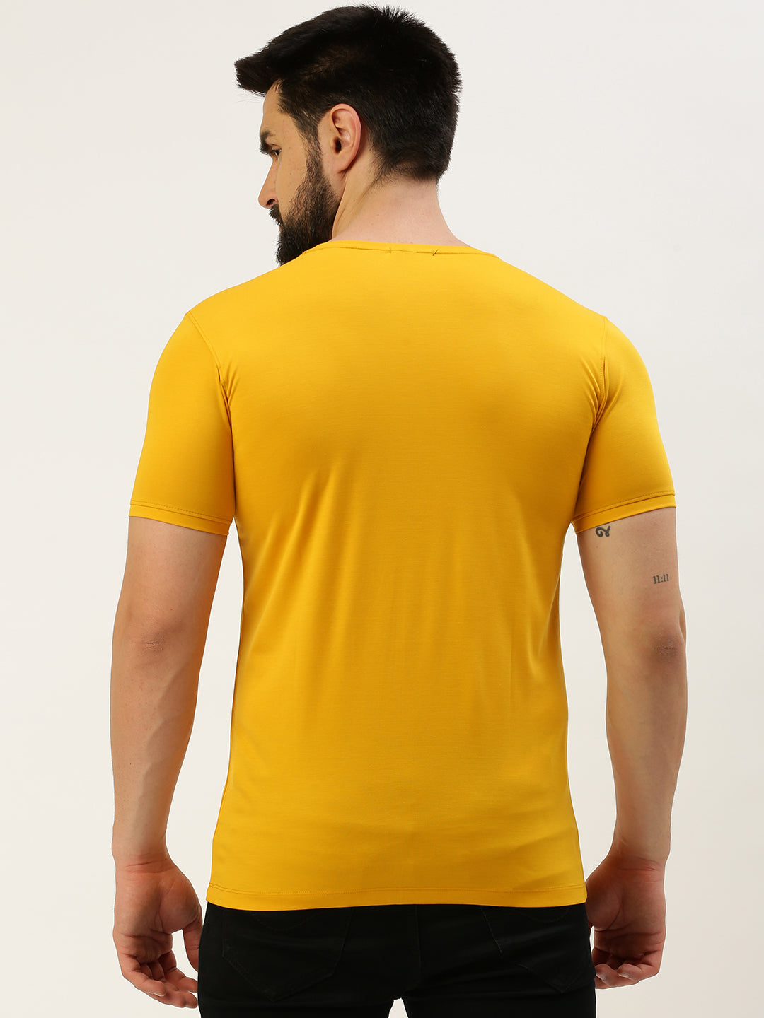 Men Yellow Printed T Shirt