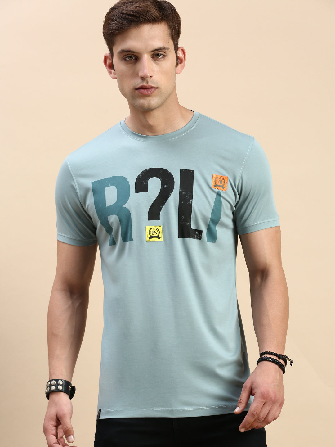 Men Green Printed T Shirt