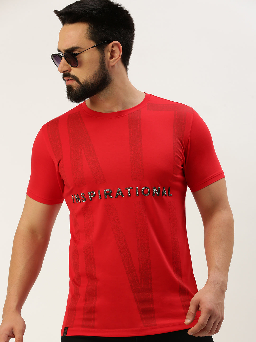 Men Red Printed T Shirt