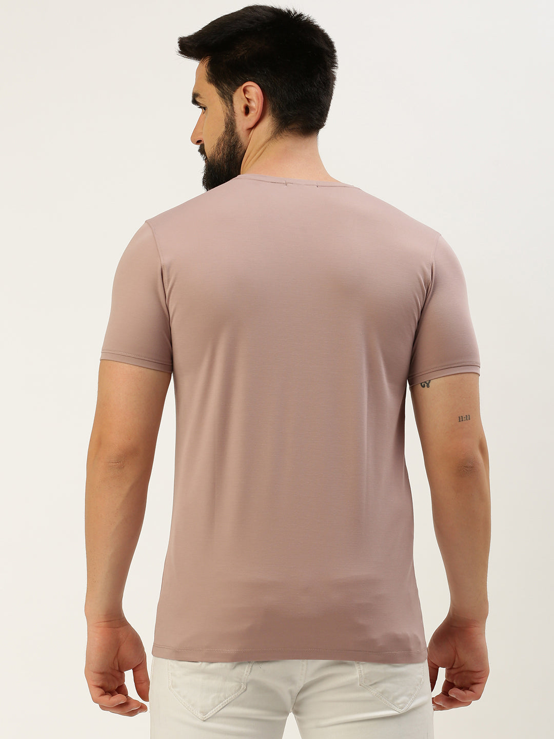 Men Mauve Printed T Shirt