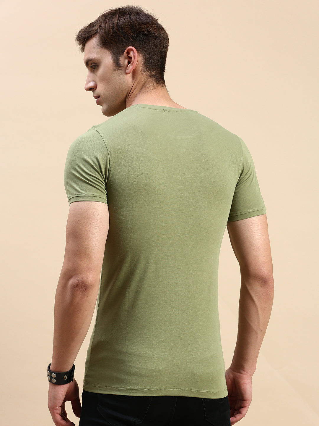 Men Green Printed T Shirt