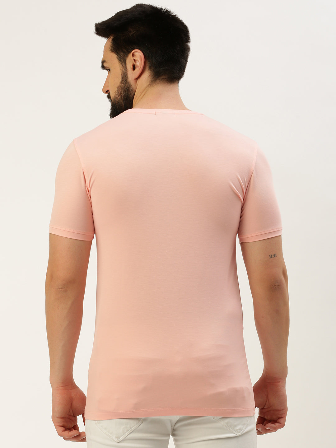 Men Pink Printed T Shirt