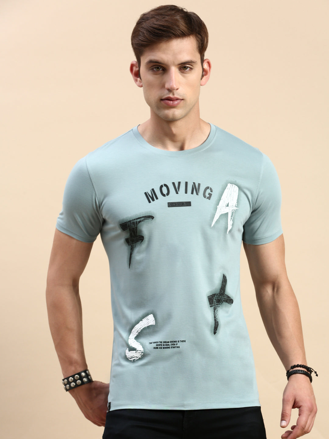 Men Green Printed T Shirt