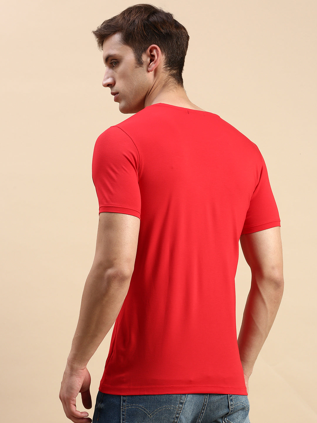 Men Red Printed T Shirt