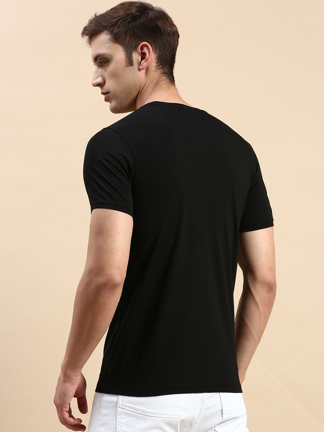 Men Black Printed T Shirt