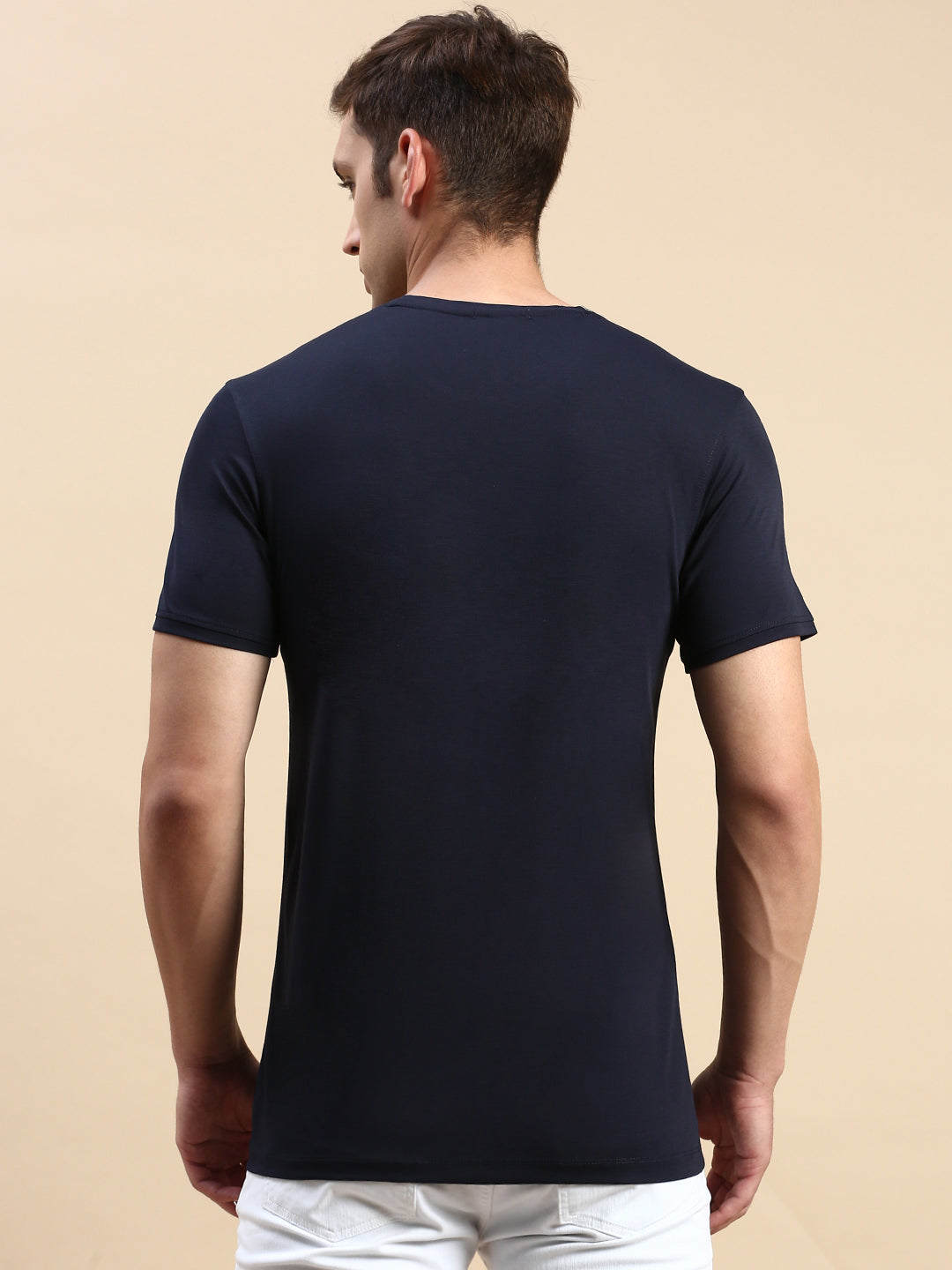 Men Navy Printed T Shirt