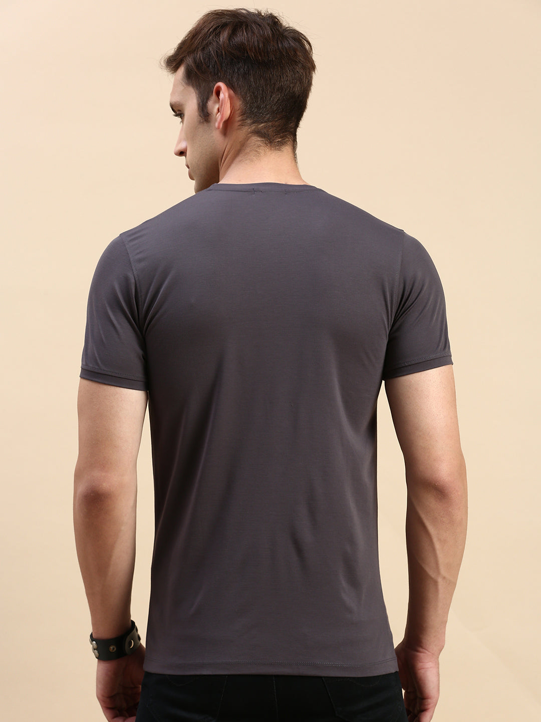 Men Grey Printed T Shirt