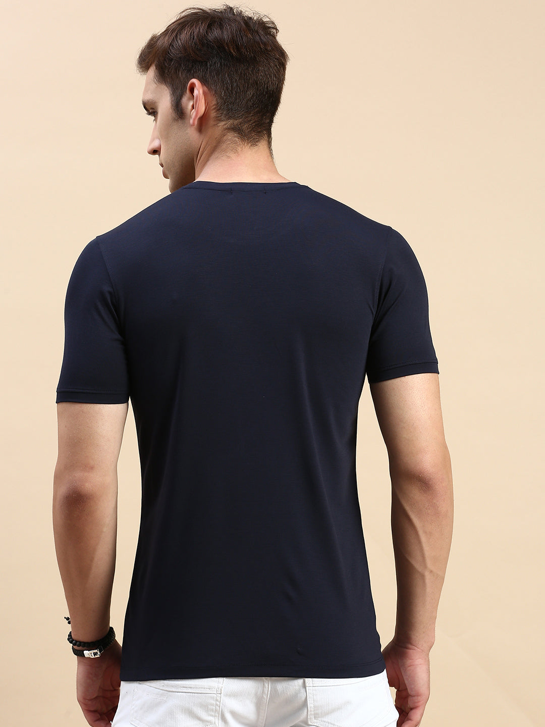 Men Navy Printed T Shirt