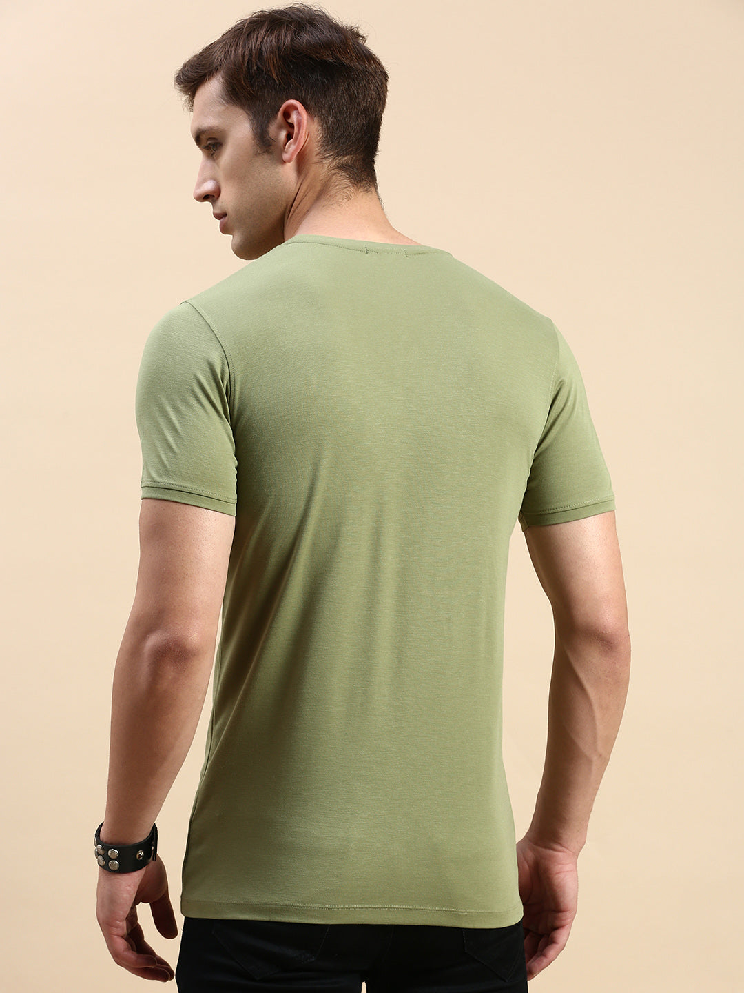 Men Green Printed T Shirt