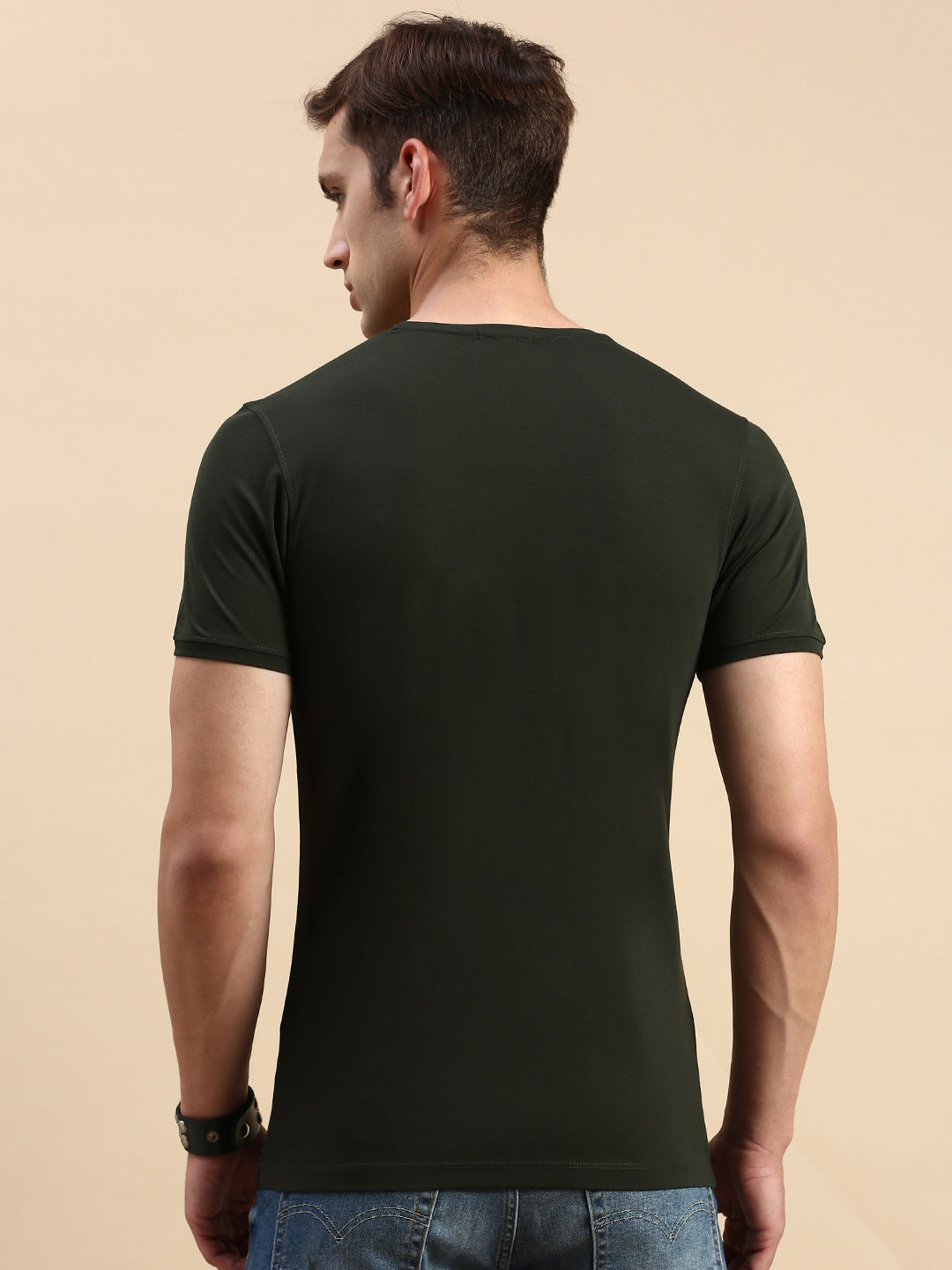 Men Green Printed T Shirt