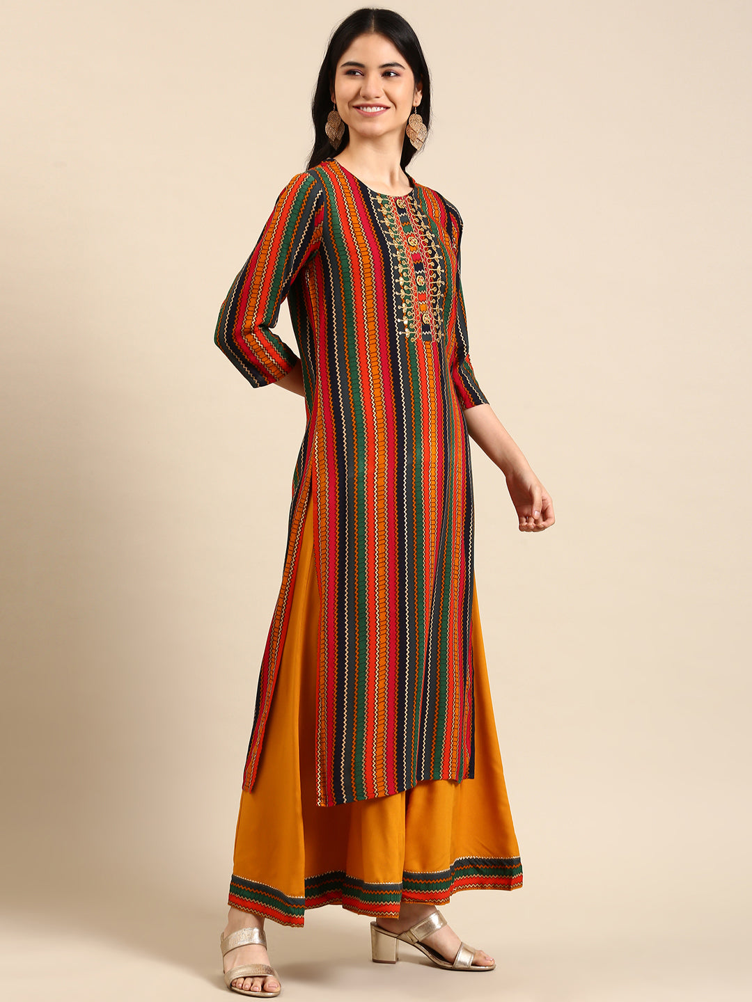 Women's Multi Striped Kurta Set