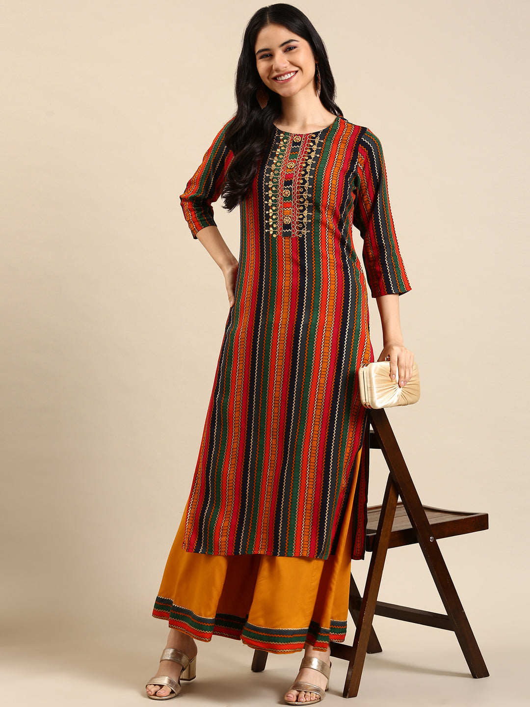 Women's Multi Striped Kurta Set