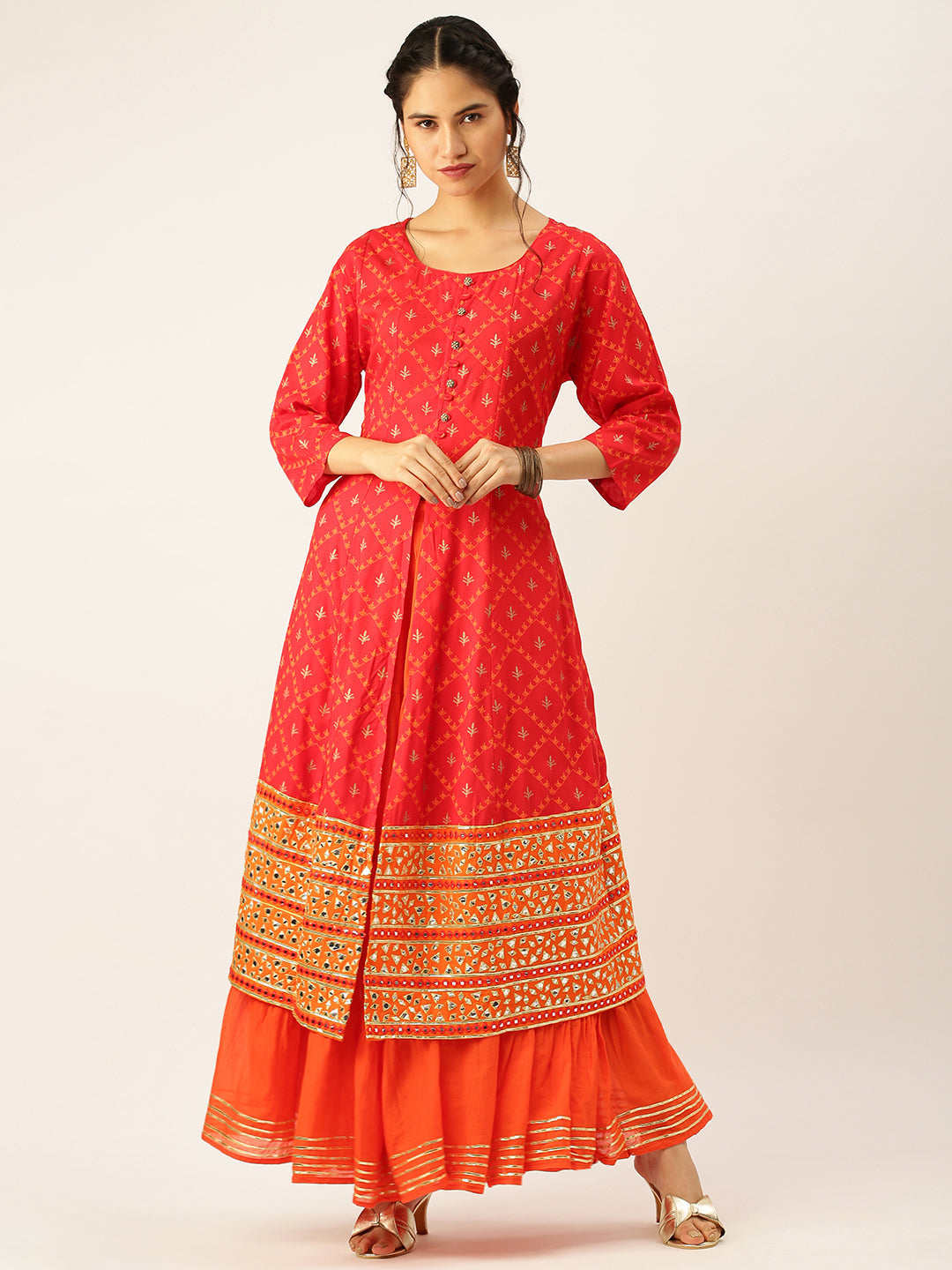 Women's Red Printed Kurta Sets