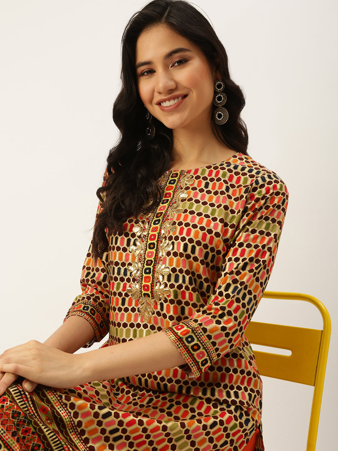 Women's Multicolour Printed Straight Kurtas