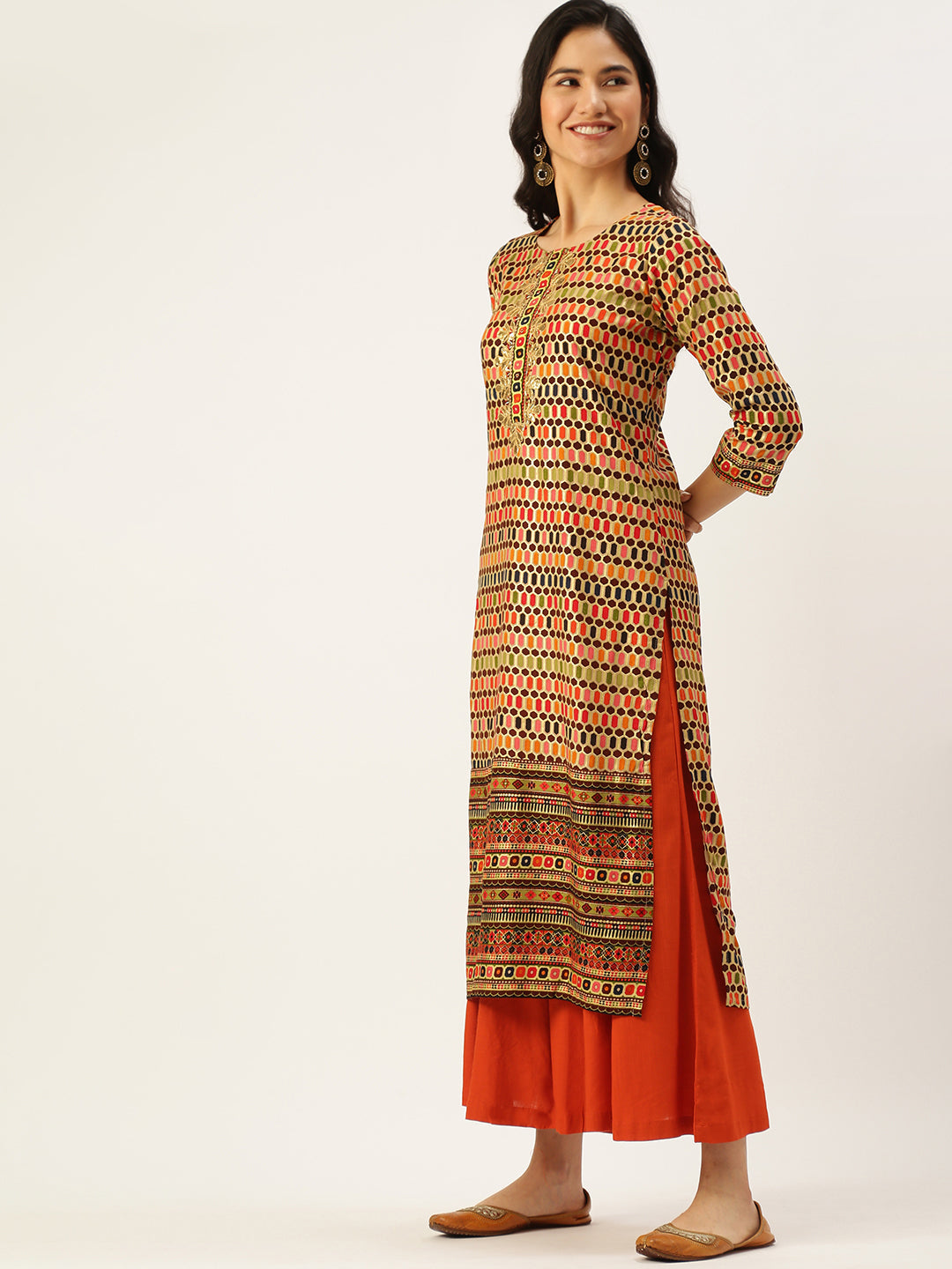 Women's Multicolour Printed Straight Kurtas