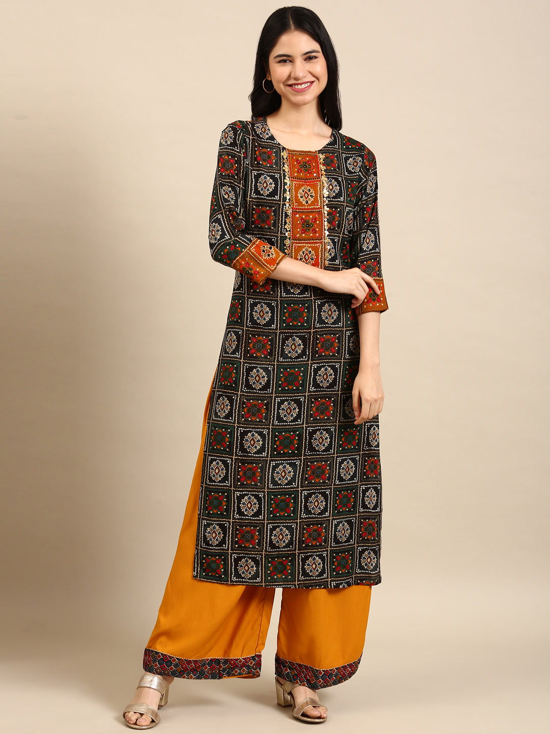 Women's Multicolour Printed Kurta Set