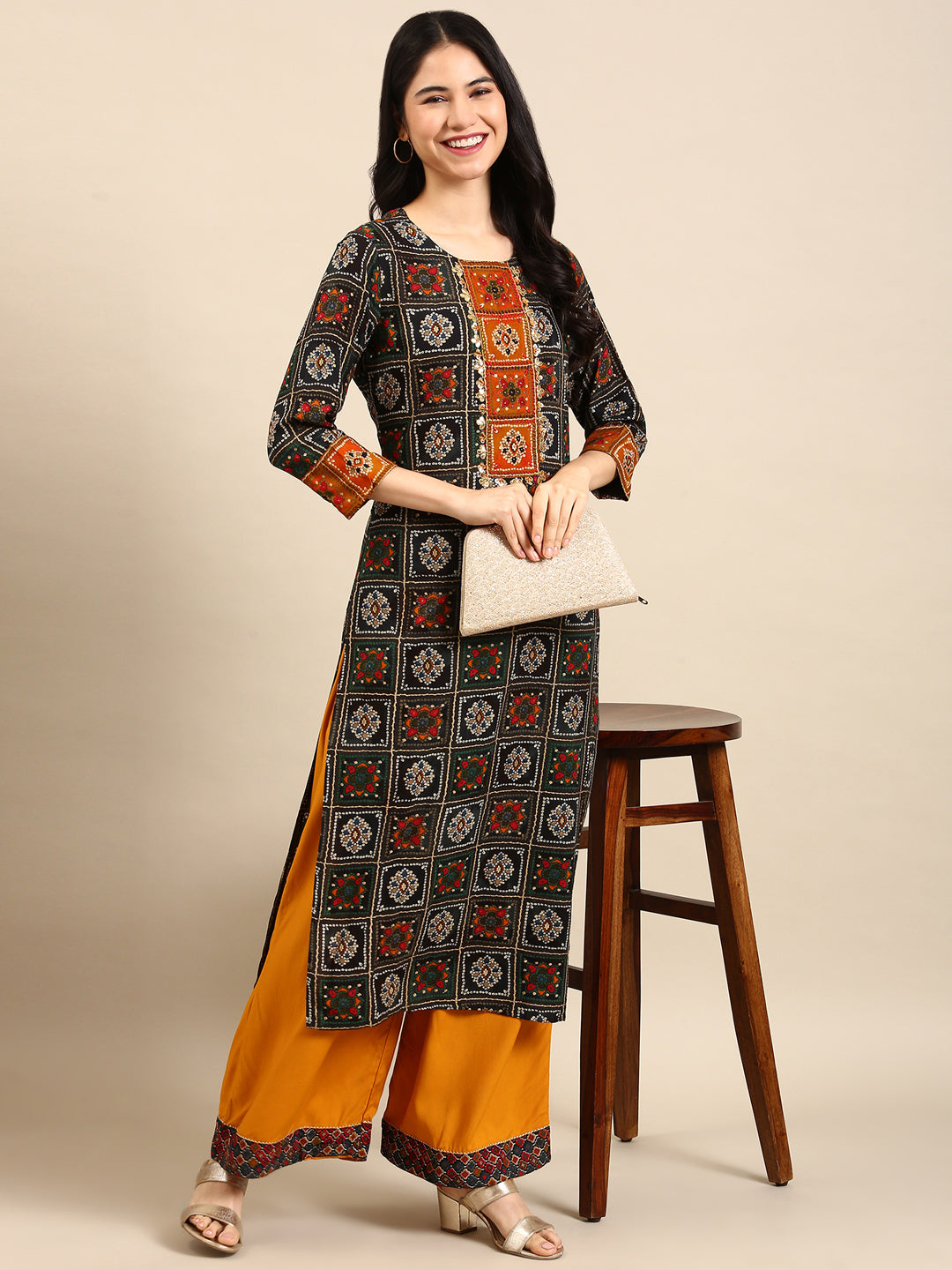 Women's Multicolour Printed Kurta Set