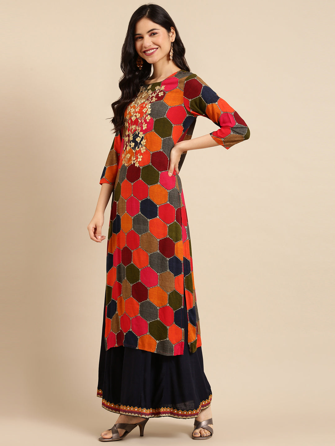 Women's Multi Printed  Kurta Set