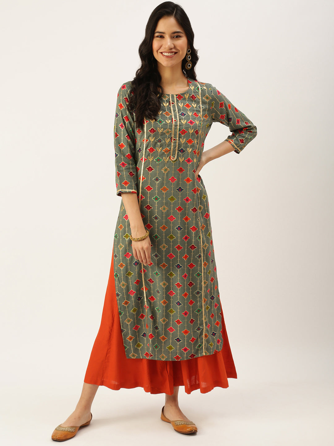 Women's Green Printed Kurta Sets