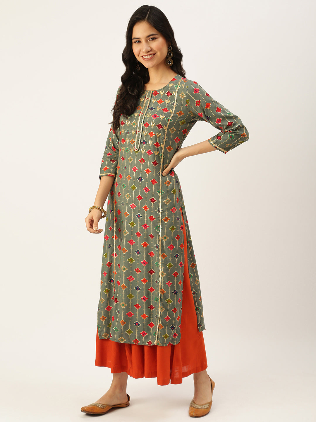 Women's Green Printed Kurta Sets