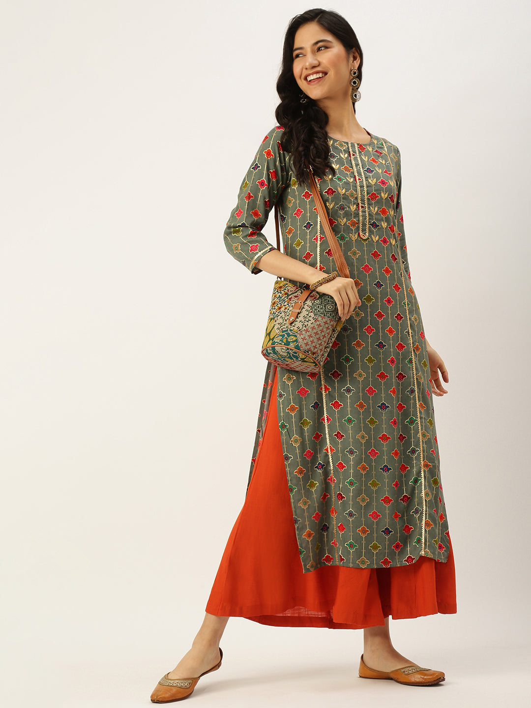 Women's Green Printed Kurta Sets