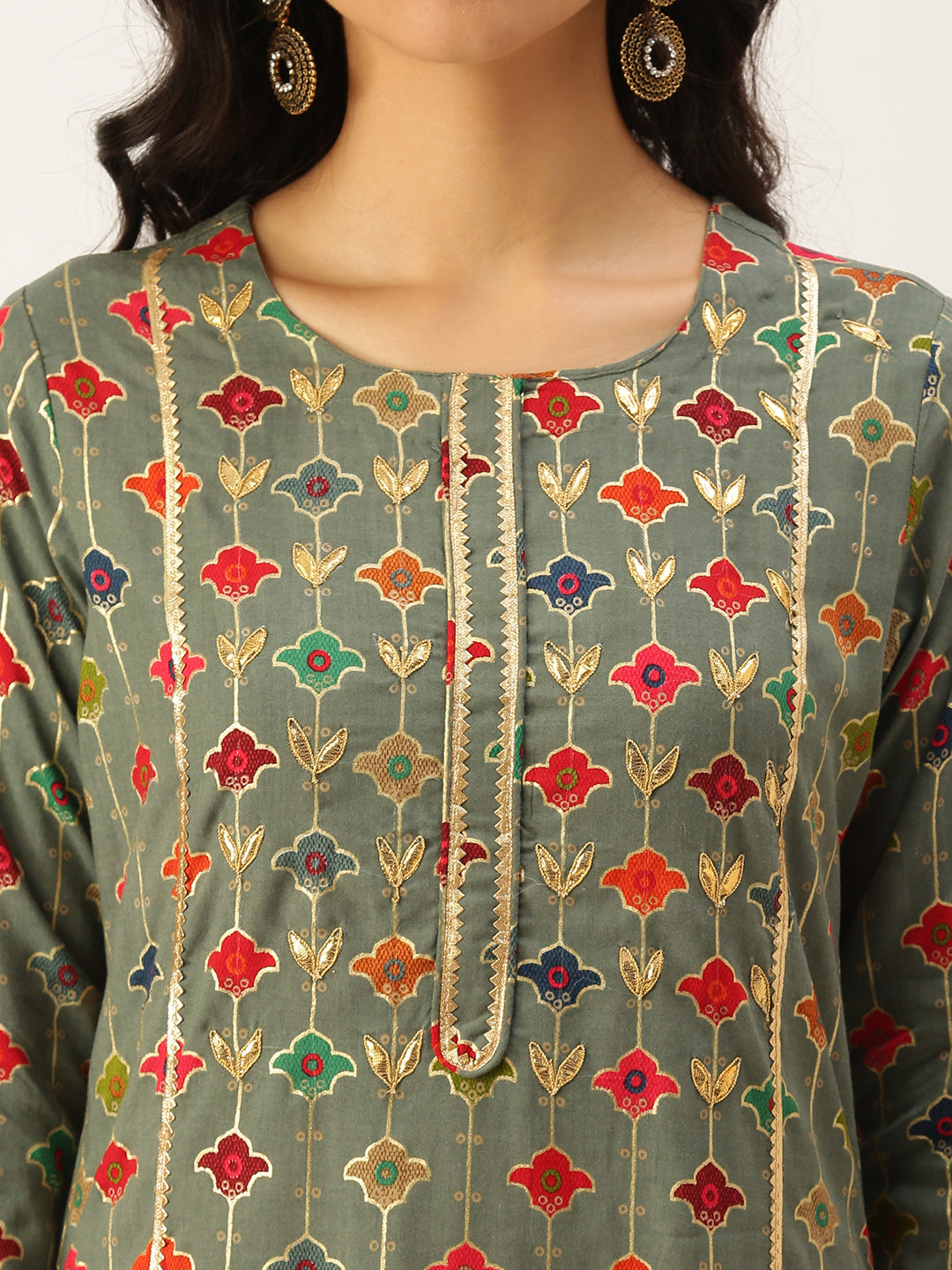 Women's Green Printed Kurta Sets