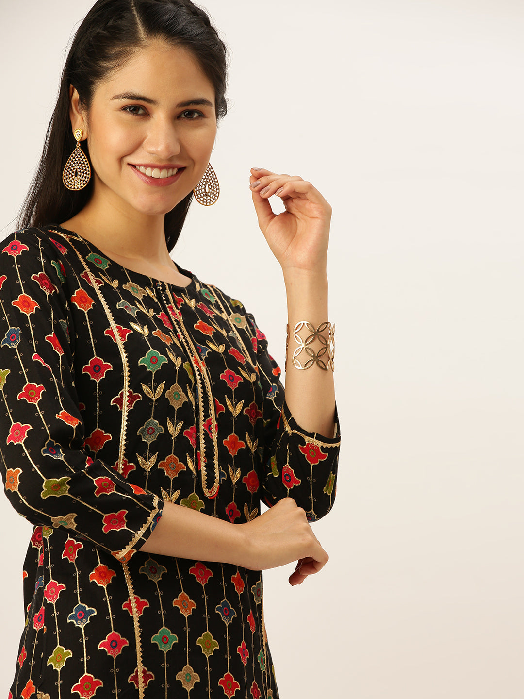 Women's Black Printed Kurta Sets