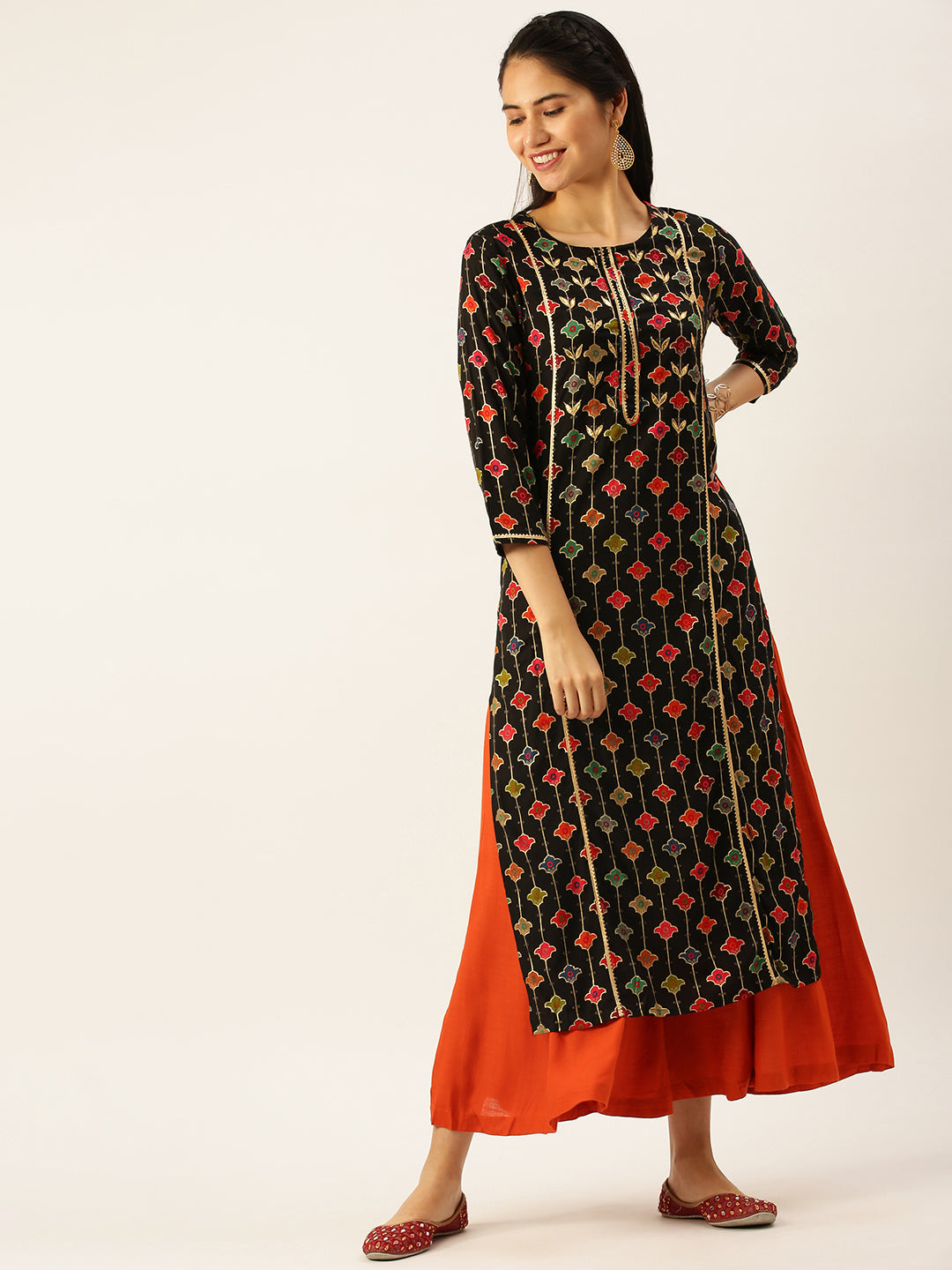 Women's Black Printed Kurta Sets