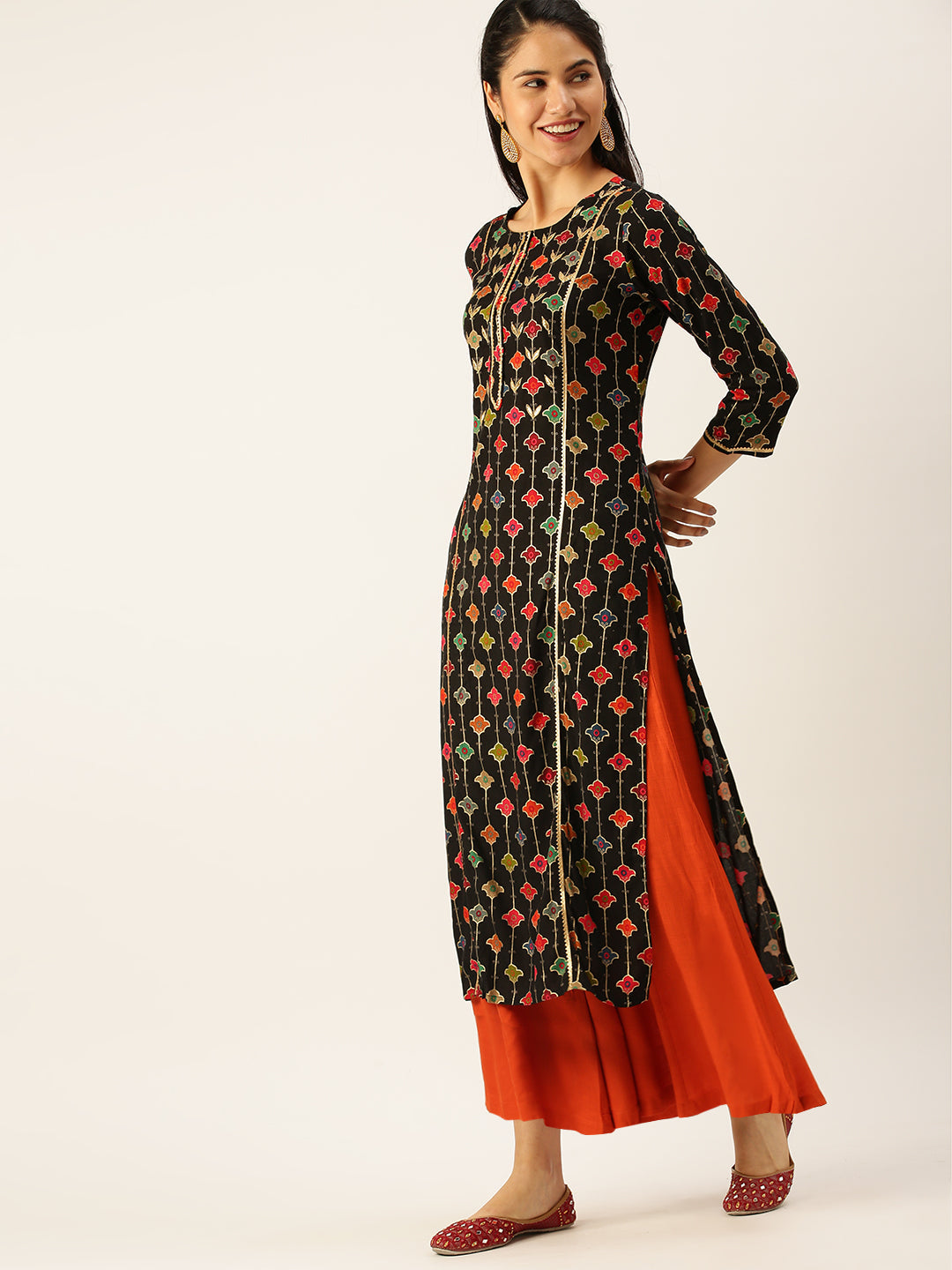 Women's Black Printed Kurta Sets