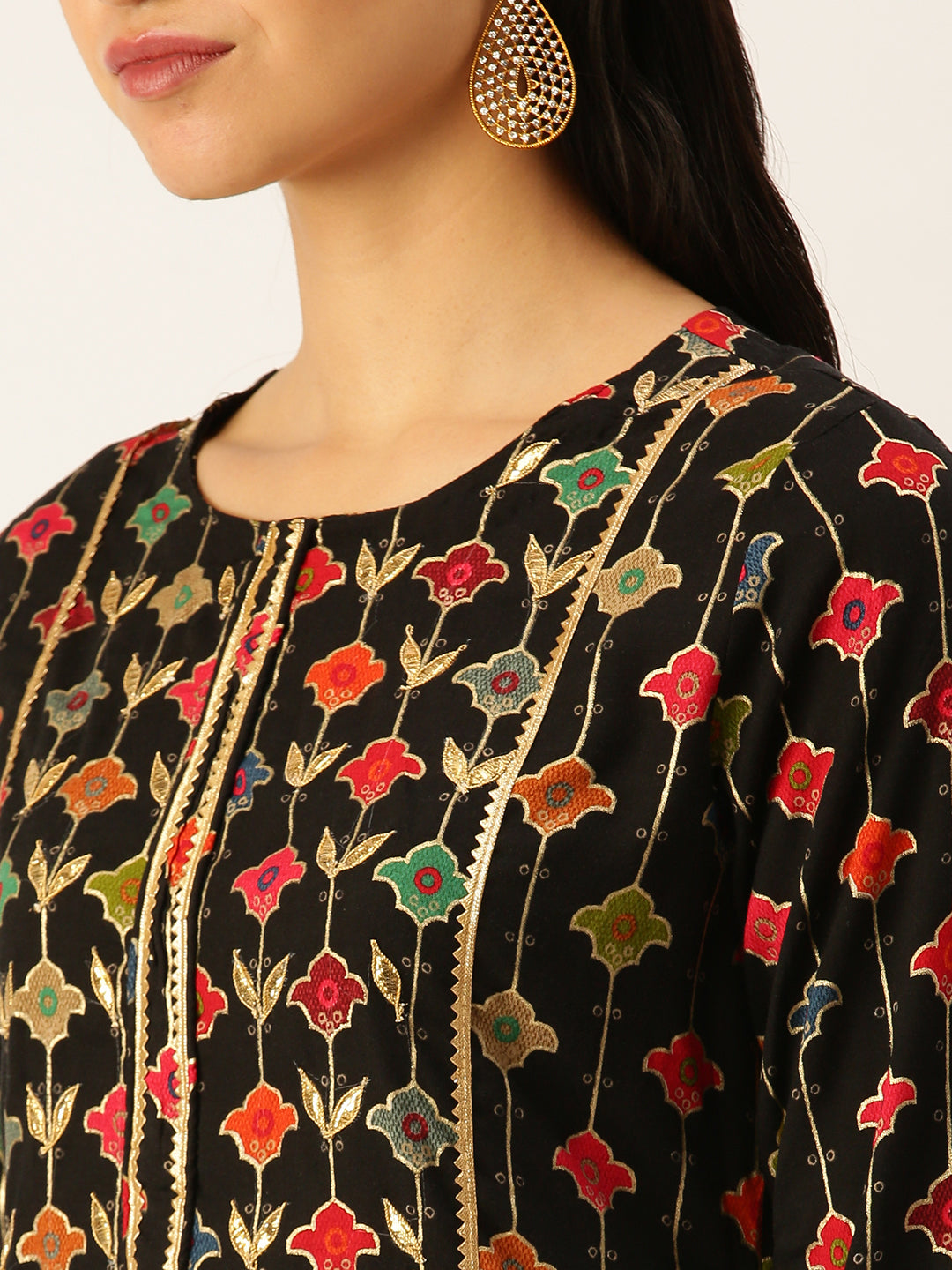 Women's Black Printed Kurta Sets