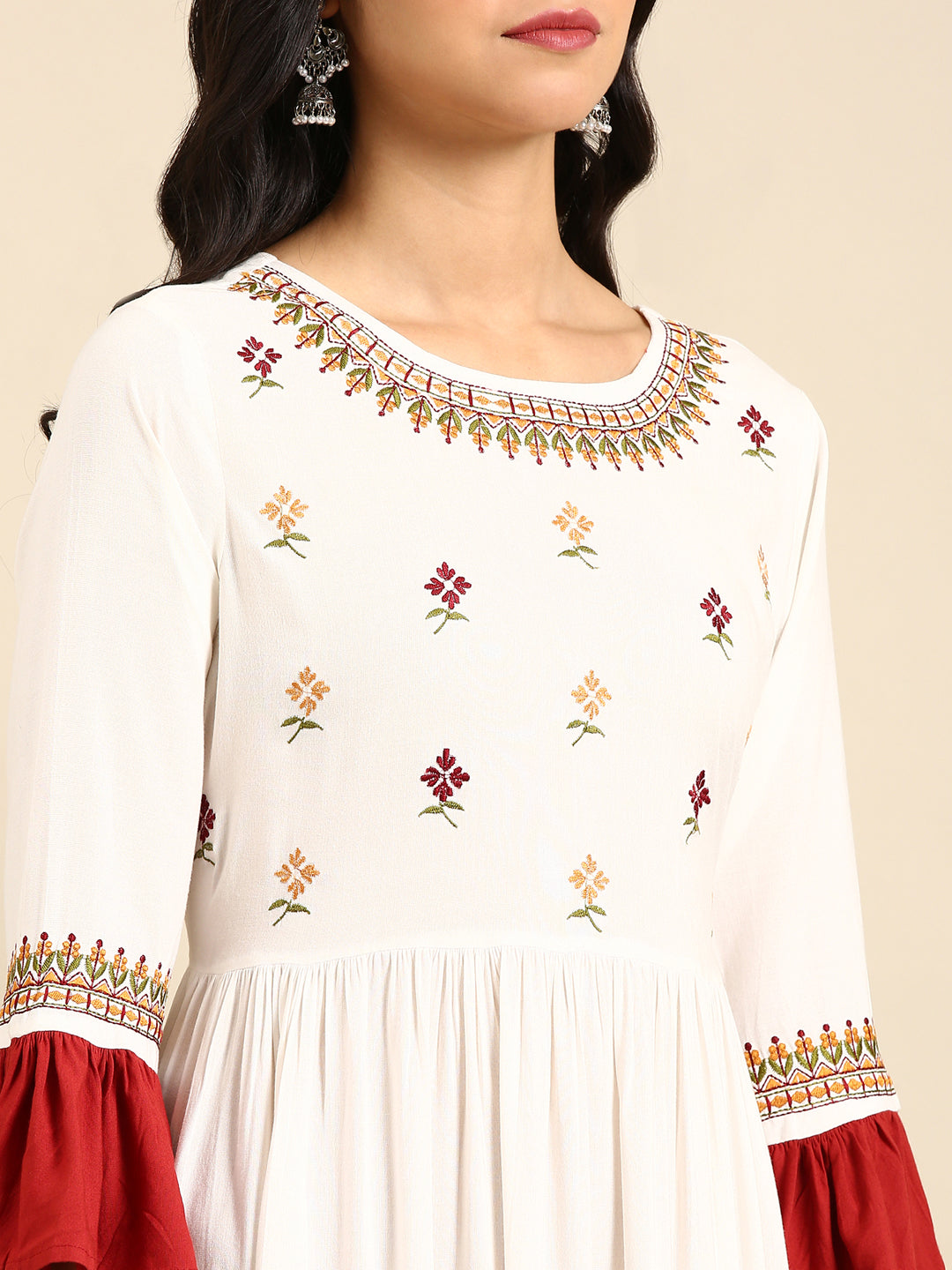 Women's Multicolour Solid Anarkali Kurta