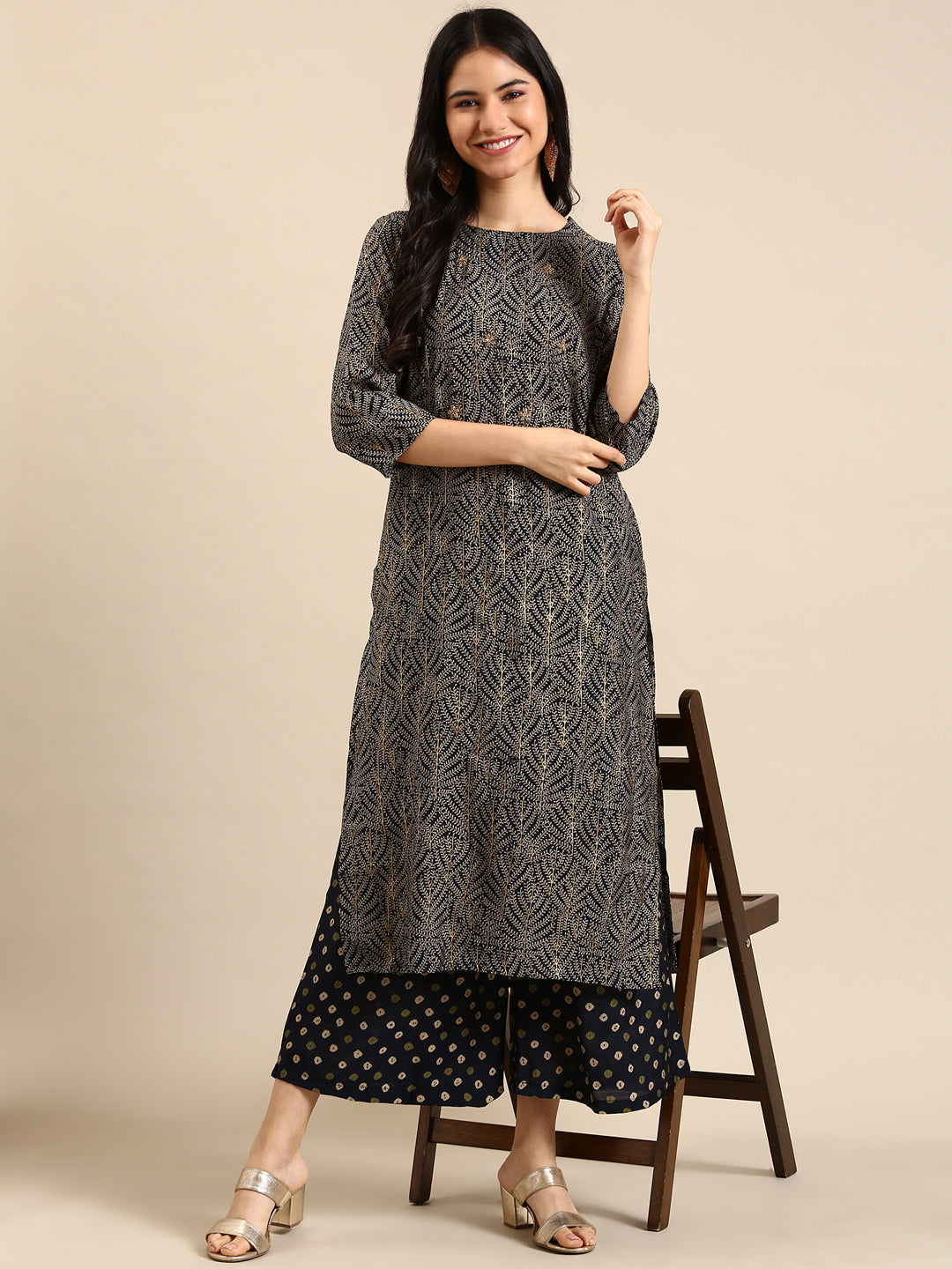 Women's Blue Printed Kurta Set