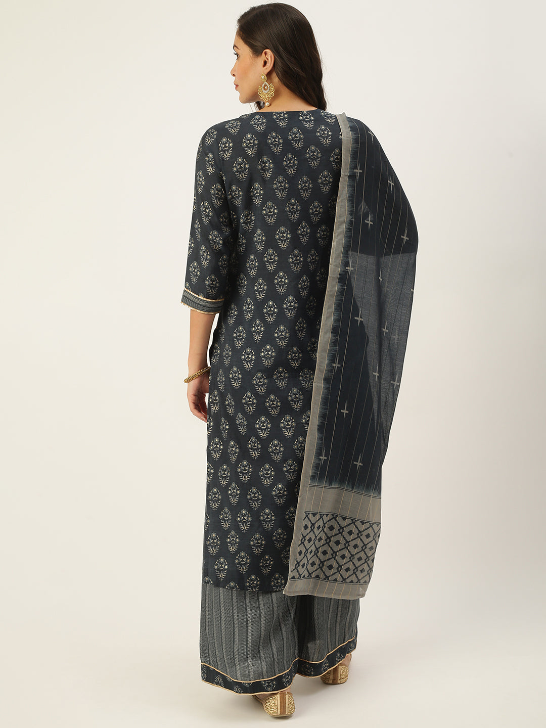 Women's Blue Printed Kurta Sets