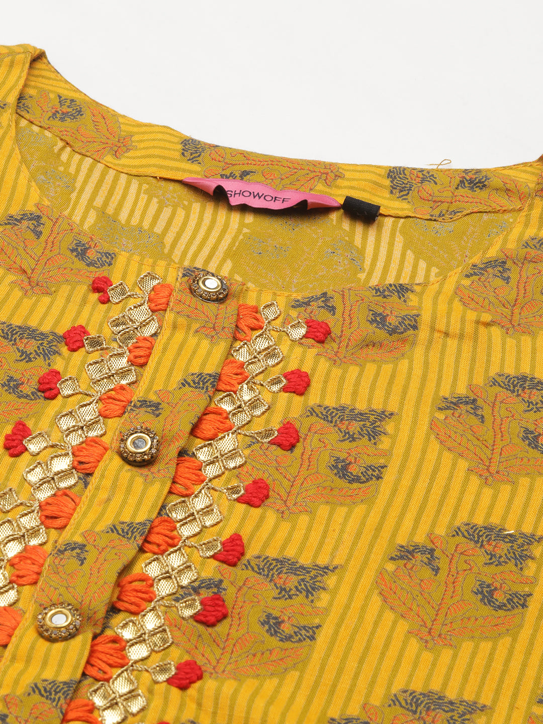 Women's Yellow Floral Kurta Set