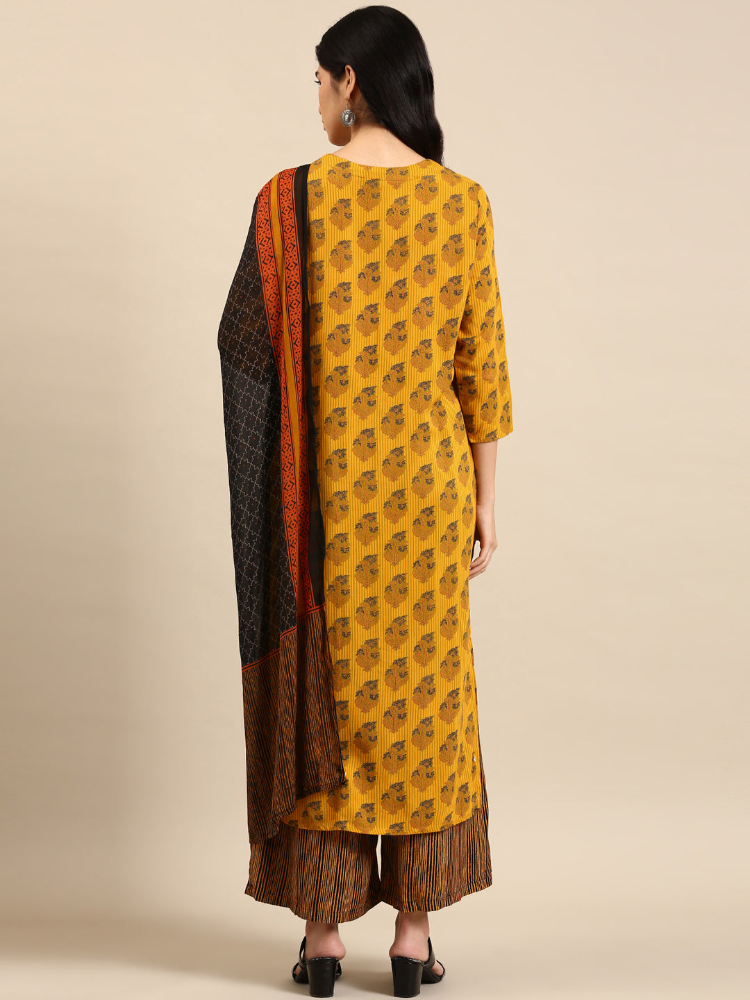 Women's Yellow Floral Kurta Set