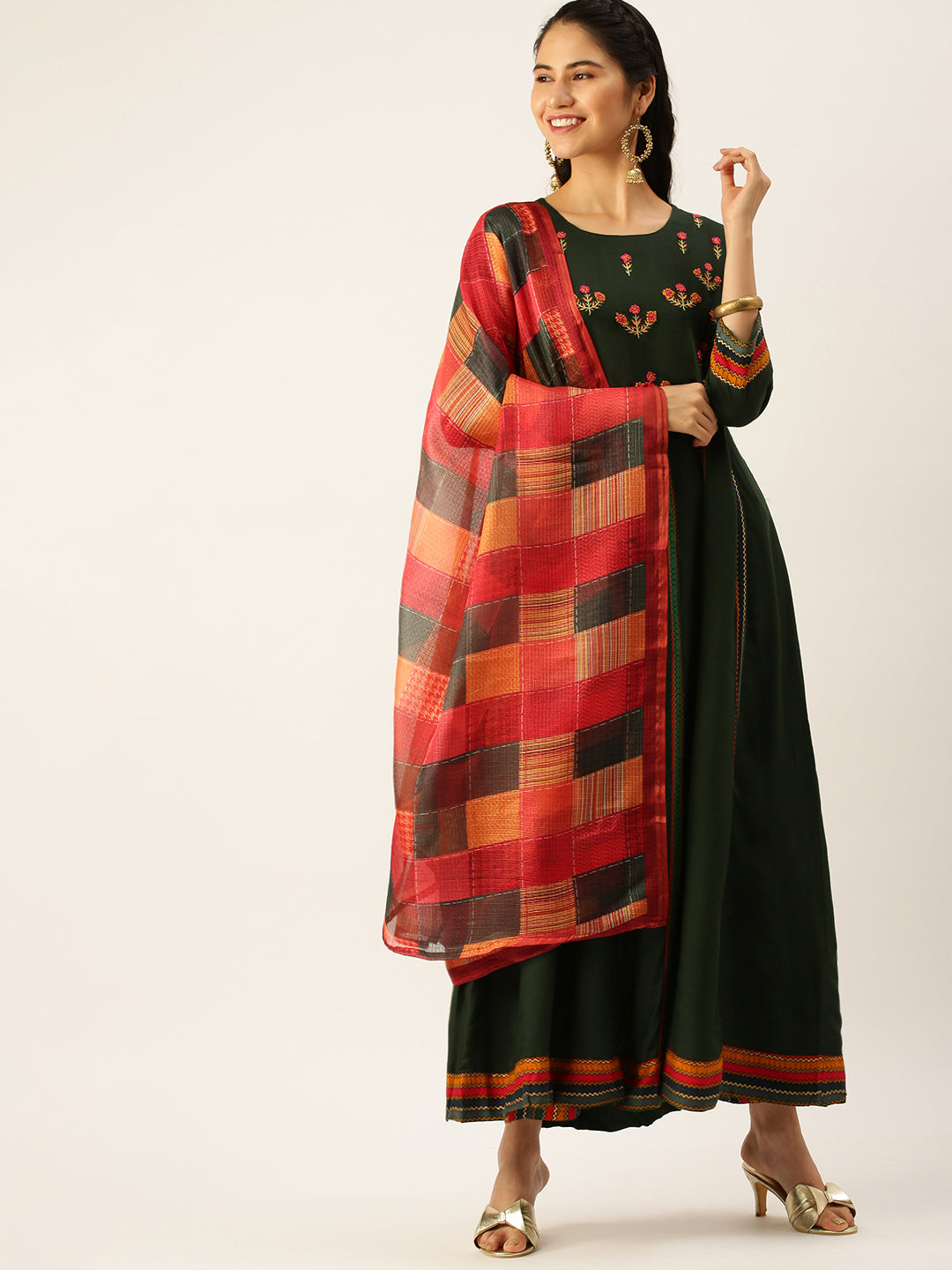 Women's Green Solid Kurta Sets