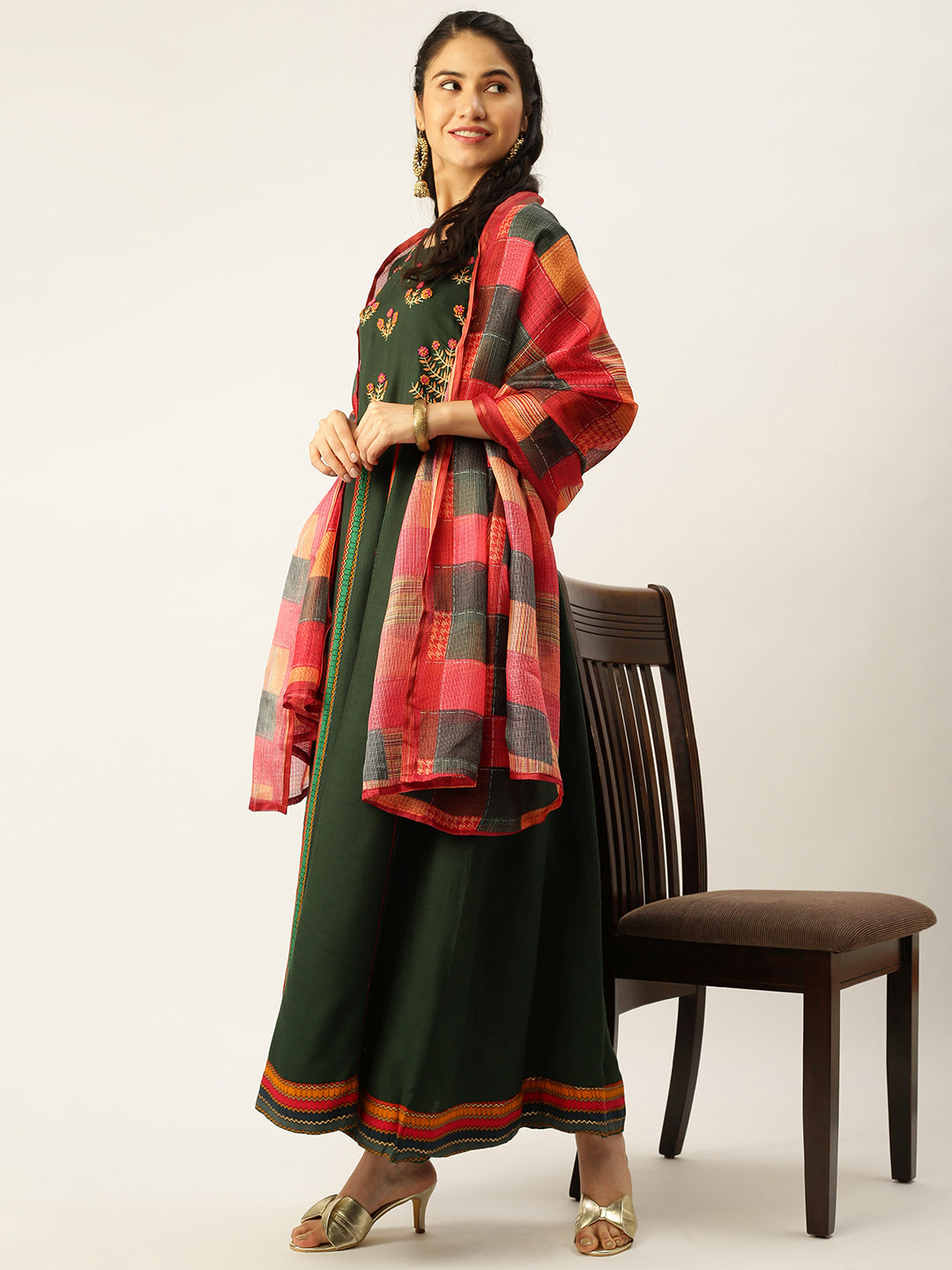 Women's Green Solid Kurta Sets