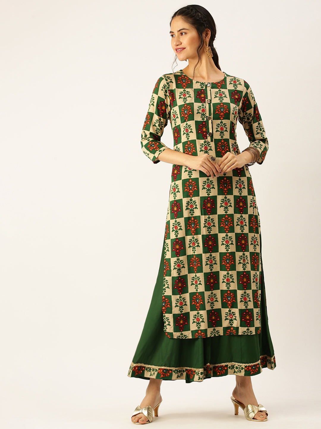 Women's Green Printed Kurta Sets