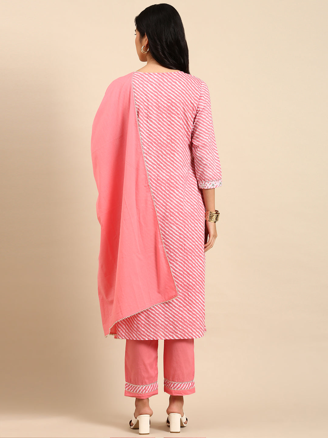 Women's Pink Tie Dye Kurta Set