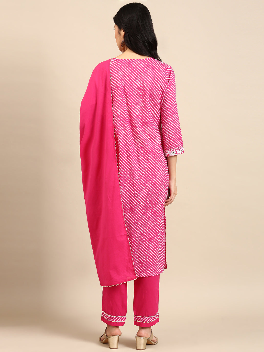 Women's Pink Tie Dye Kurta Set