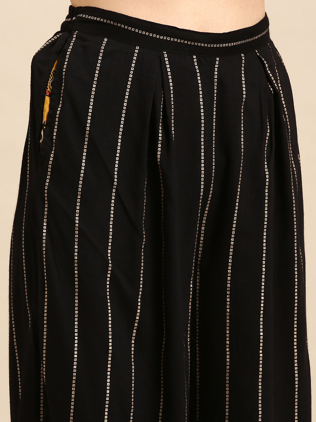 Women's Mustard Printed Kurta Set with Palazzos & Dupatta