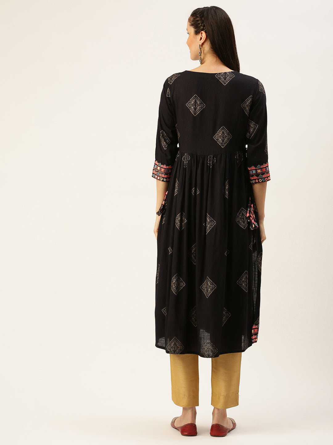 Women's Blue Printed A-Line Kurtas