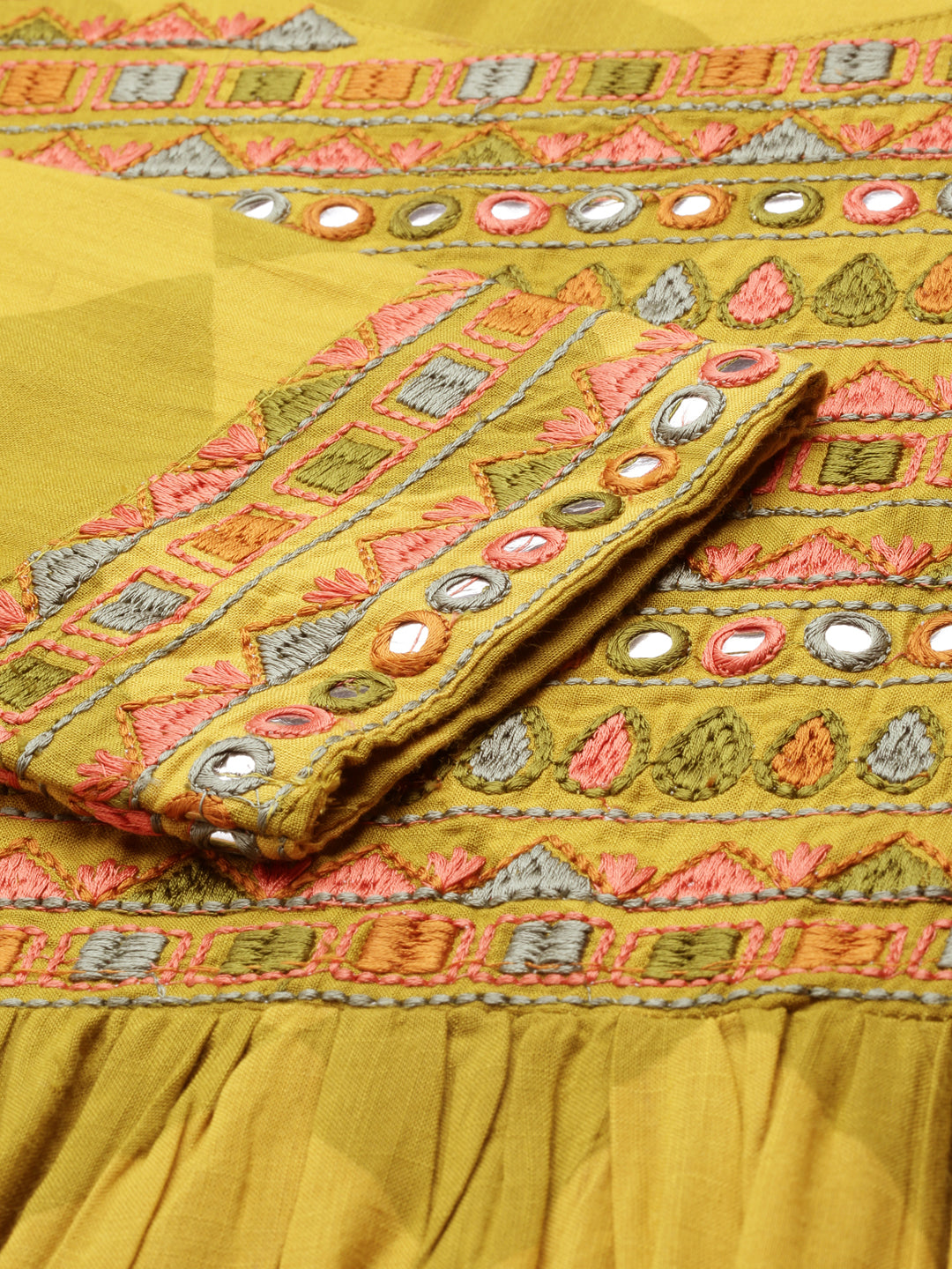 Women's Yellow Printed Anarkali Kurta