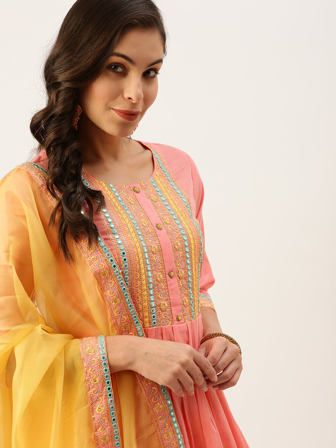 Women's Pink Solid Kurta Sets