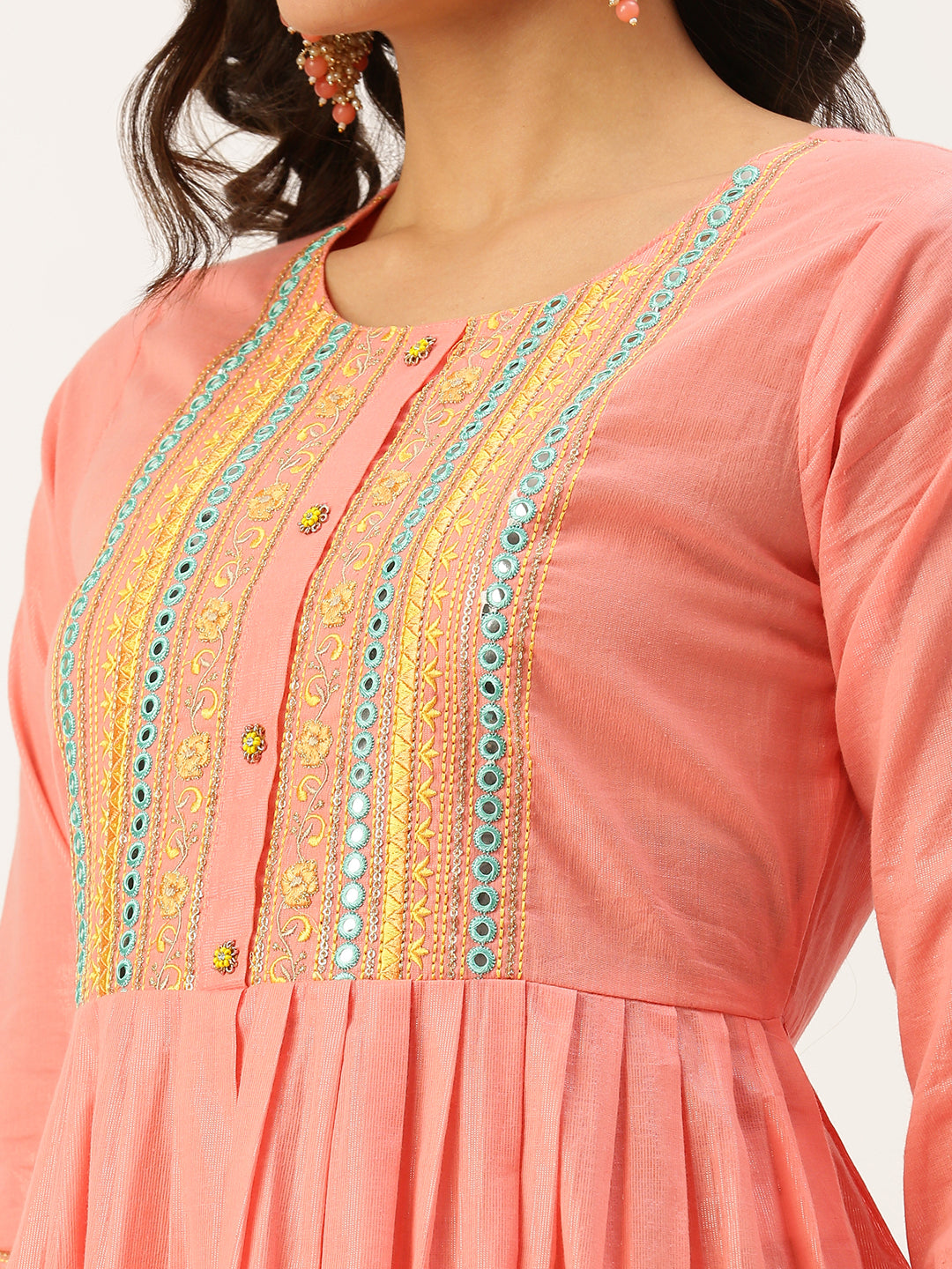 Women's Pink Solid Kurta Sets